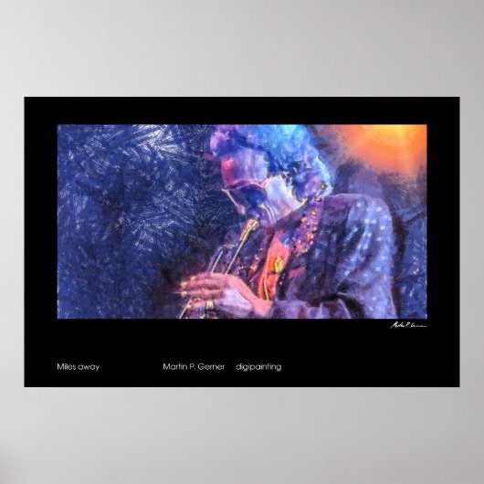 Miles away (Miles Davis painting) Poster (Voorkant)