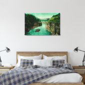 Miles Canyon, Alaska Uitzicht met Mannen neer Canvas Afdruk (Insitu (Slaapkamer))