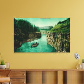 Miles Canyon, Alaska Uitzicht met Mannen neer Canvas Afdruk (Insitu (Woonkamer))