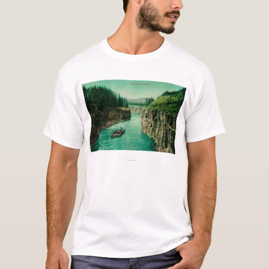 Miles Canyon, Alaska Uitzicht met Mannen neer T-shirt (Voorkant)