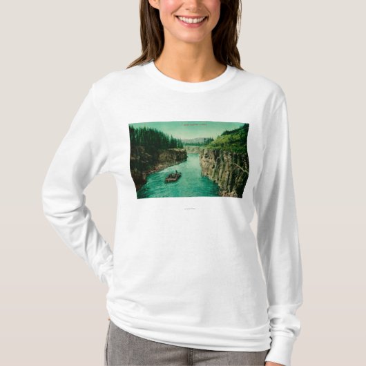 Miles Canyon, Alaska Uitzicht met Mannen neer T-shirt (Voorkant)