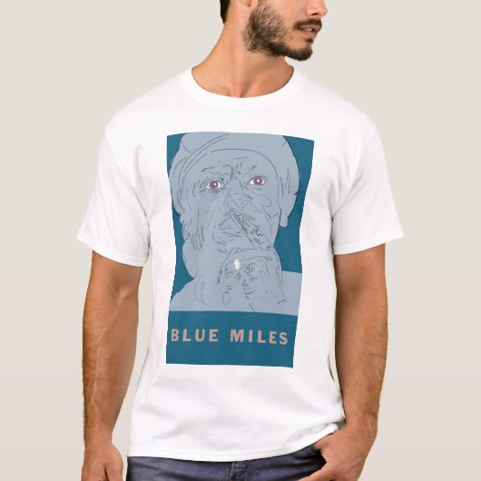 MILES DAVIS "BLUE MILES" MANNEN T-SHIRT (Voorkant)