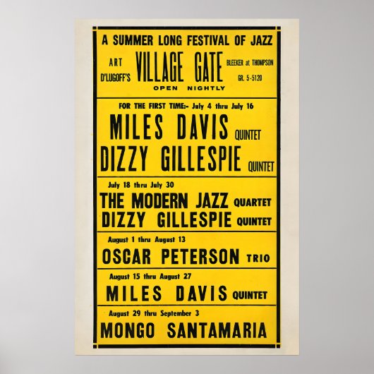 Miles Davis - Dizzy Gillespie - Mongo Santamaría Poster (Voorkant)