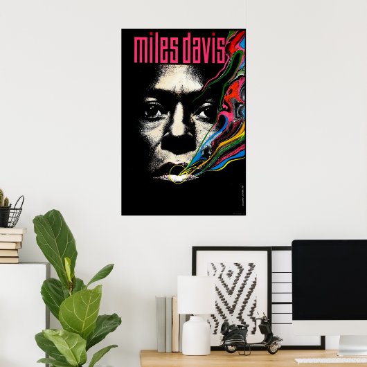 Miles Davis Jazz geïllustreerd Poster (Thuiskantoor)