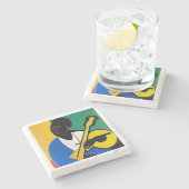 Miles Davis playing the guitar in Picasso. Stenen Onderzetter (Zijkant)