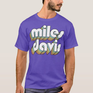 Miles Davis Retro Rainbow Typography Vervaagde sti T-shirt