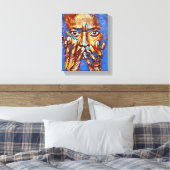 Miles Davis "Soort Blauw" Verrekte Canvas afdrukke (Insitu (Slaapkamer))