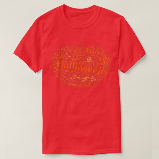 Miles Halloween Word Art Jackolantern T-shirt (Design voorkant)