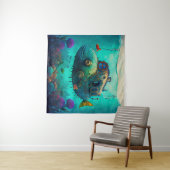 Miles onder het Zee Art Illustration Tapestry Wandkleed (In Situ (horizontaal))