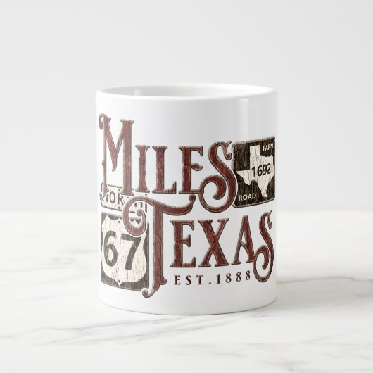 Miles Texas 20oz Grote Koffiekop (Voorkant)
