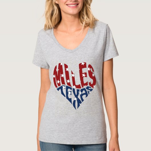 "MILES, TEXAS HEART STARS" T-Shirt (Voorkant)