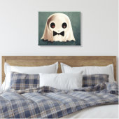 Miles the Friendly Ghost ・ Cute Halloween Art Canvas Afdruk (Insitu (Slaapkamer))