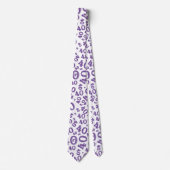 Milestone 40 Random Number Pattern Paarse/Wit Stropdas (Voorkant)