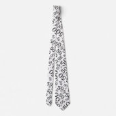 Milestone 50 Random Number Pattern Zwart/Wit Stropdas (Achterkant)