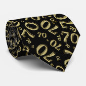 Milestone 70 Random Number Pattern Goud/Zwart Stropdas (Opgerold)