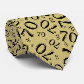 Milestone 70 Random Number Pattern Goud/Zwart Stropdas (Opgerold)