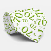 Milestone 70 Random Number Pattern Groen/Wit Stropdas (Opgerold)
