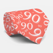 Milestone 90 Random Number Patroon Koraal/Wit Stropdas (Opgerold)