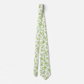 Milestone 90 Random Number Pattern Groen/Wit Stropdas (Achterkant)