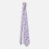 Milestone 90 Random Number Pattern Paarse/Wit Stropdas (Achterkant)