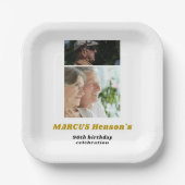 Milestone 90e verjaardag 2 foto's papieren bordje (Voorkant)