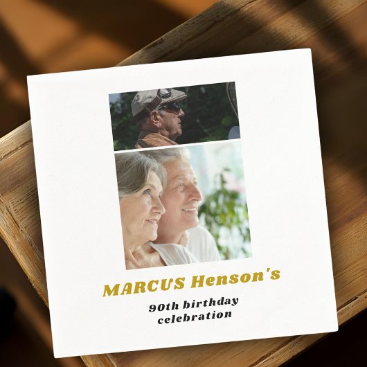 Milestone 90e verjaardag 2 foto's servet