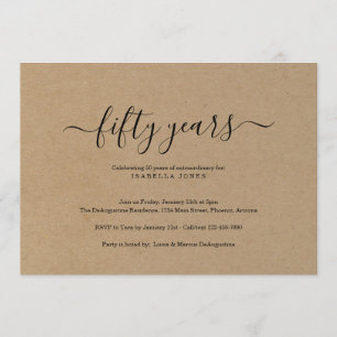 Milestone Adult Birthday Party Kraft Paper Kaart