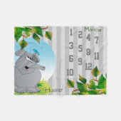 Milestone Baby Blanket - 🐘 Elephant Fleece Deken (Voorkant (Horizontaal))