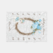 Milestone Baby Blanket - Llama - Blauw Fleece Deken (Voorkant (Horizontaal))