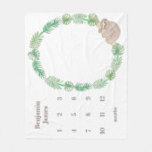 Milestone Baby Deken Schattigee luiaard Jongen Naa (Voorkant)