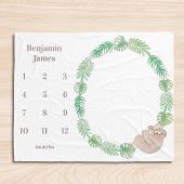 Milestone Baby Deken Schattigee luiaard Jongen Naa