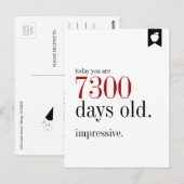 Milestone Birthday Days Old Birthday Briefkaart (Voorkant / Achterkant)