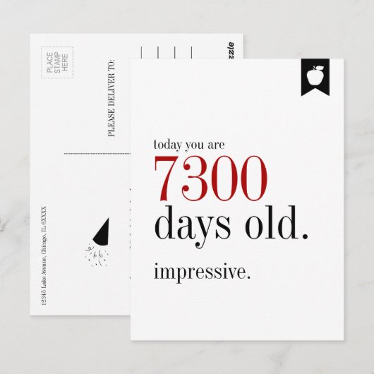 Milestone Birthday Days Old Birthday Briefkaart (Voorkant / Achterkant)