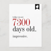 Milestone Birthday Days Old Birthday Briefkaart (Voorkant)