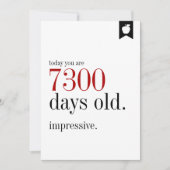 Milestone Birthday Days Old Birthday Kaart (Voorkant)