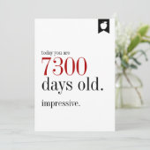 Milestone Birthday Days Old Birthday Kaart (Staand voorkant)