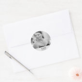 Milestone Birthday Foto Elegant Black White Ronde Sticker (Envelop)