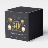 Milestone Birthday Gold Black Bedankdoosjes (Voorkant Zijde)