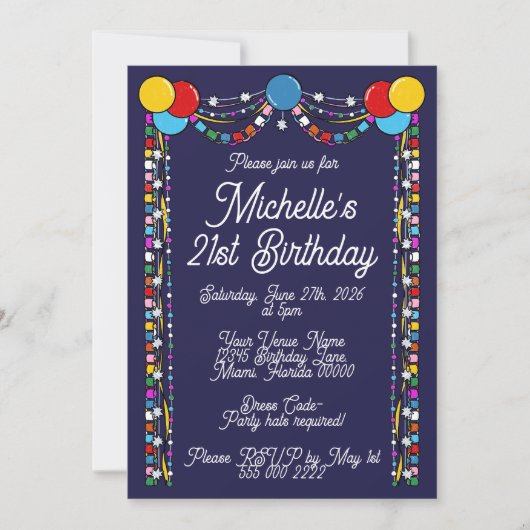 Milestone Birthday Invite Kaart (Voorkant)