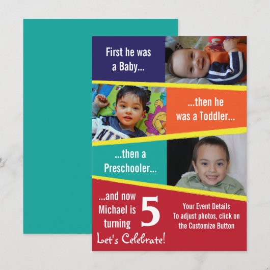 Milestone Birthday Kaart (Voorkant / Achterkant)