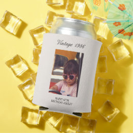 Milestone Birthday Party Favor Vintage 2 Photo Blikjeskoeler