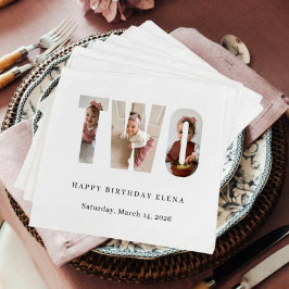 Milestone Birthday Photo Collage Party Napkins Servet
