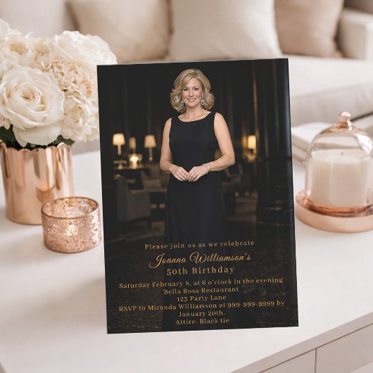 Milestone birthday photo elegant kaart