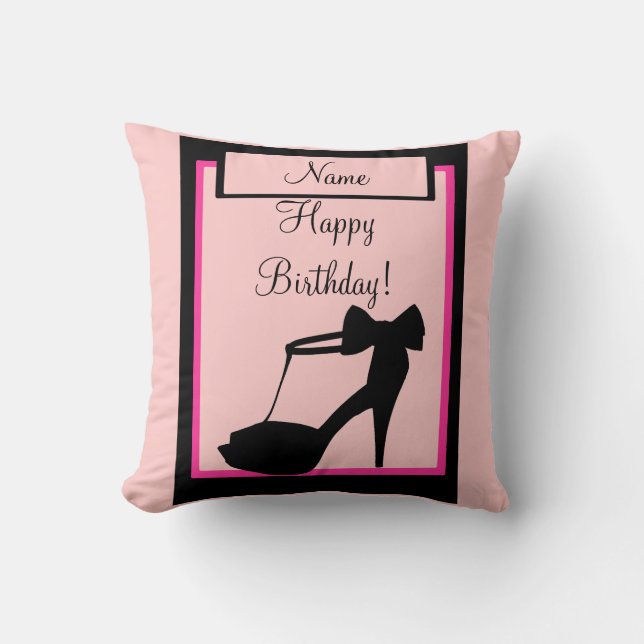 "Milestone Birthday" Roze Pillow Kussen (Voorkant)