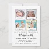 milestone foto van het eerste verjaardagsfeest kaart (Achterkant)