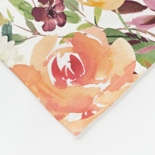 Milestone Growth Tracker waterverf bloemen Fleece Deken (Hoek)