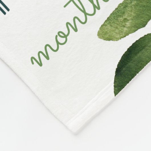 Milestone Growth Tracker waterverf witte rozen Fleece Deken (Hoek)