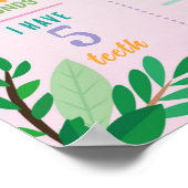 Milestone Luiaard Poster Meisjes 1e Roze Oerwoud (Hoek)