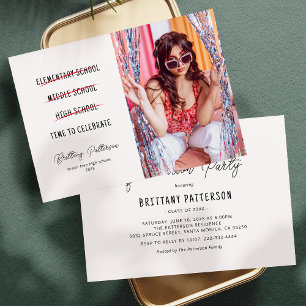 Milestone Moments Photo Afstuderen Invitation Kaart