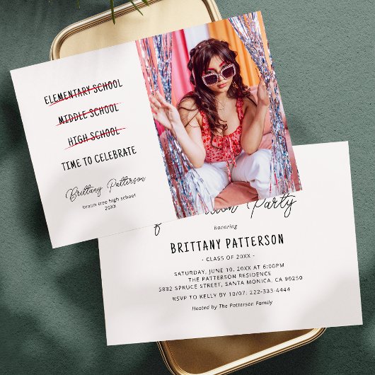 Milestone Moments Photo Afstuderen Invitation Kaart